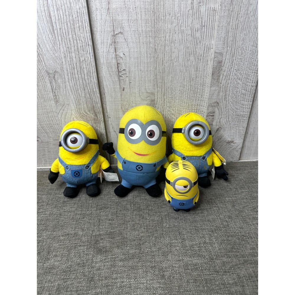 Despicable Me Minions Bundlet 4pc Plushies & Stress Ball Kevin Bob Stuart